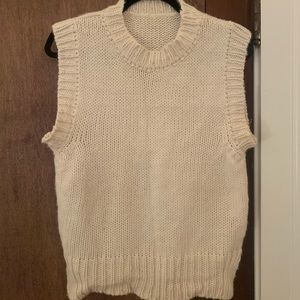 Nasty Gal white sweater vest. Large.